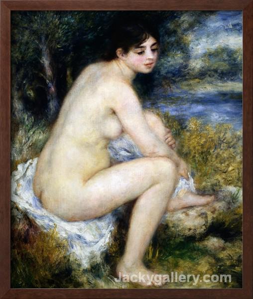 Woman Undresses Sitting in a Landscape by Pierre Auguste Renoir paintings reproduction